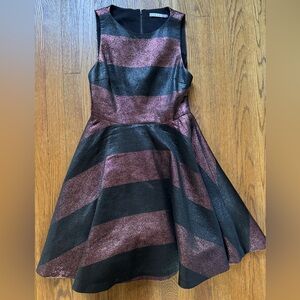 Alice + Olivia Shimmering Black and Purple Women’s Dress